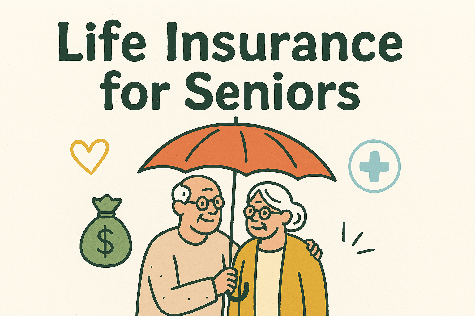 Life Insurance For Seniors, Couple Under Umbrella
